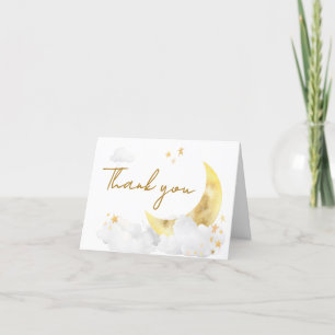 We zijn over the moon Baby shower Bedankkaart