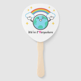 We zijn overal roze driehoek handwaaier