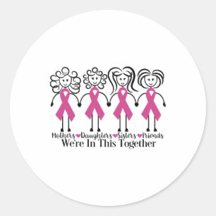 We zijn samen familievriendelijke borstkanker ronde sticker