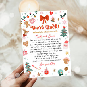 We Zijn Terug Elf Aankomst Retour Kerstbrief Kaart
