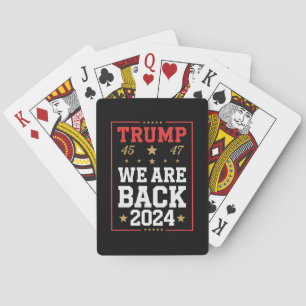 We zijn terug Trump USA Vlag Verkiezingswinnaar 47 Pokerkaarten