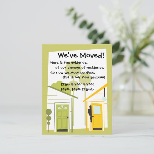 We zijn verhuisd. aankondiging (Staand voorkant)