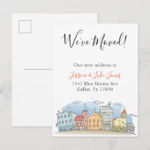 We zijn verhuisd Bericht nieuwe adres Verhuizing Aankondigingskaart (Voorkant / Achterkant)