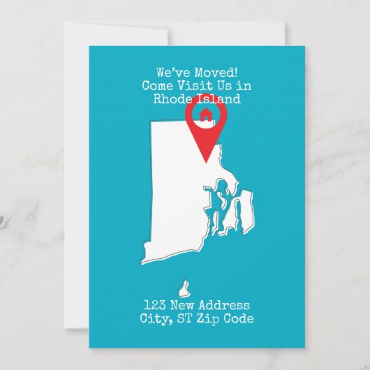 We zijn verhuisd! Bezoek ons op Rhode Island Aankondiging (Voorkant)