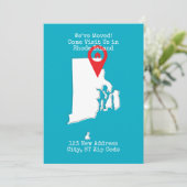 We zijn verhuisd! Bezoek ons op Rhode Island Aankondiging (Staand voorkant)