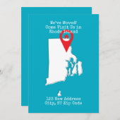 We zijn verhuisd! Bezoek ons op Rhode Island Aankondiging (Voorkant / Achterkant)