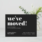 We zijn verhuisd. Black Minimal Bold Typography Mo Aankondiging (Staand voorkant)