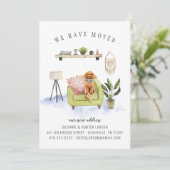 We Zijn Verhuisd | Cavapoo Boho Verhuisbericht Aankondiging (Staand voorkant)