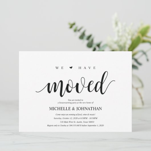 We zijn verhuisd, Housewarming party uitnodigingsk Kaart (Staand voorkant)