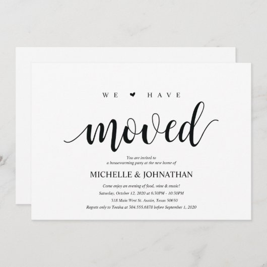 We zijn verhuisd, Housewarming party uitnodigingsk Kaart (Voorkant / Achterkant)