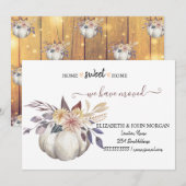 We zijn verhuisd, hout, Floral Pumpkin (Voorkant / Achterkant)