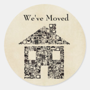 We zijn verhuisd huis Sticker/label Ronde Sticker
