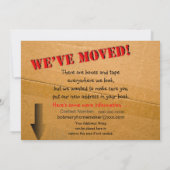 WE ZIJN VERHUISD - KARTONNEN DOOS BERICHT AANKONDIGING (Achterkant)