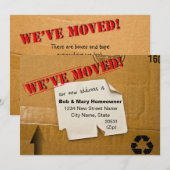 WE ZIJN VERHUISD - KARTONNEN DOOS KENNISGEVING AANKONDIGING (Voorkant / Achterkant)