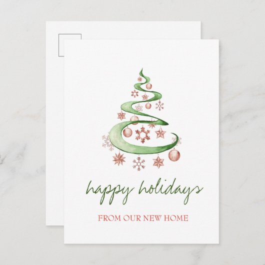 We zijn verhuisd, kerstboom, gala aankondigingskaart (Voorkant / Achterkant)