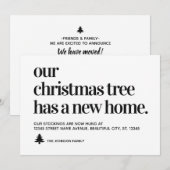 We zijn verhuisd Kerstboom heeft een nieuw huis ve Aankondiging (Voorkant / Achterkant)
