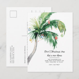 We zijn verhuisd Kerstvakantie Palmboom Verhuizen Aankondigingskaart