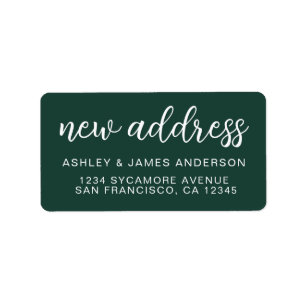 We Zijn Verhuisd Klassiek Donkergroen Nieuw Adres Etiket