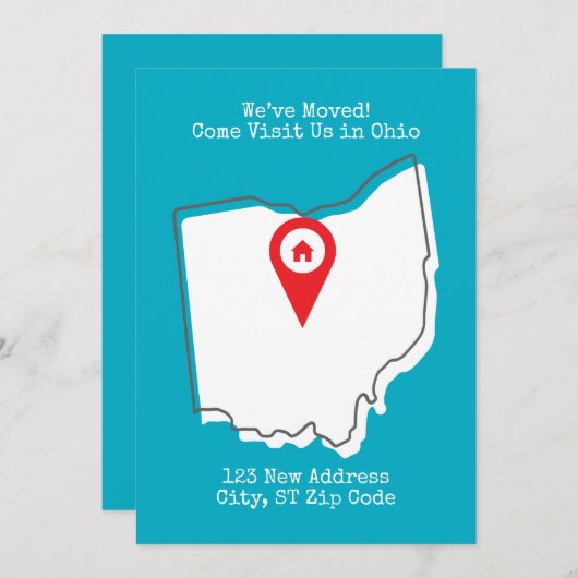 We zijn verhuisd! Kom ons bezoeken in Ohio Aankondiging (Voorkant / Achterkant)