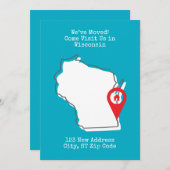 We zijn verhuisd! Kom ons bezoeken in Wisconsin Aankondiging (Voorkant / Achterkant)