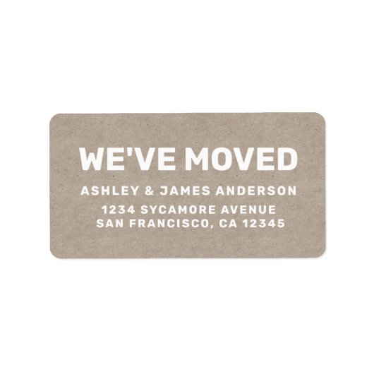 We zijn verhuisd Kraft Papier Nieuw Adres Etiket (Voorkant)