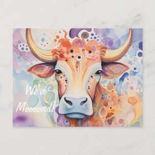 We zijn verhuisd! Kunstzinnige Koe Briefkaart