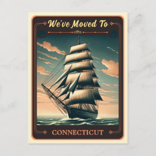 We zijn verhuisd naar Connecticut Vintage ansich Briefkaart