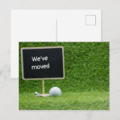 We zijn verhuisd naar een nieuw huis met golfbal K Briefkaart (Voorkant / Achterkant)