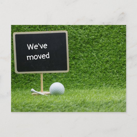We zijn verhuisd naar een nieuw huis met golfbal K Briefkaart (Voorkant)