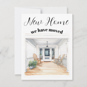 We zijn verhuisd naar een nieuw huis notitiekaartje
