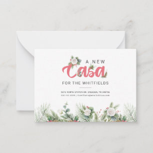 We zijn verhuisd naar Floral Moving Address Notitiekaartje