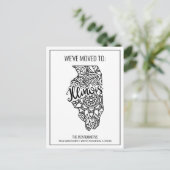 We zijn verhuisd naar Illinois State Floral Mandal Aankondigingskaart (Staand voorkant)