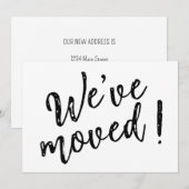 We zijn verhuisd naar modern handgeschreven schrif aankondiging (Voorkant / Achterkant)