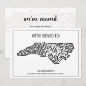 We zijn verhuisd naar North Carolina State Floral  Aankondiging (Voorkant / Achterkant)