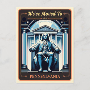 We zijn verhuisd naar Pennsylvania Vintage ansic Briefkaart