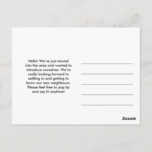 We zijn verhuisd naar Photo Briefkaart Hallo – (Achterkant)