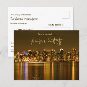 We zijn verhuisd naar San Diego Moving Announement Briefkaart