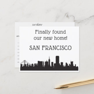 We zijn verhuisd naar San Francisco Briefkaart