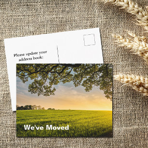 We zijn verhuisd naar Sunset Field Nieuw adres Aankondigingskaart