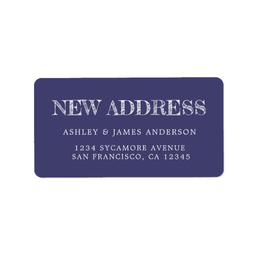 We zijn verhuisd Navy Blue Nieuw adres label (Voorkant)