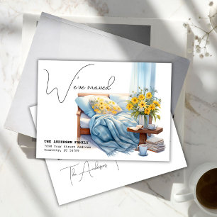 We Zijn Verhuisd Nieuw Adres Bank Watercolor Verhu Aankondigingskaart