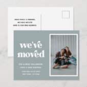 We zijn verhuisd Nieuw adres Foto Stofblauw  Briefkaart (Voorkant / Achterkant)