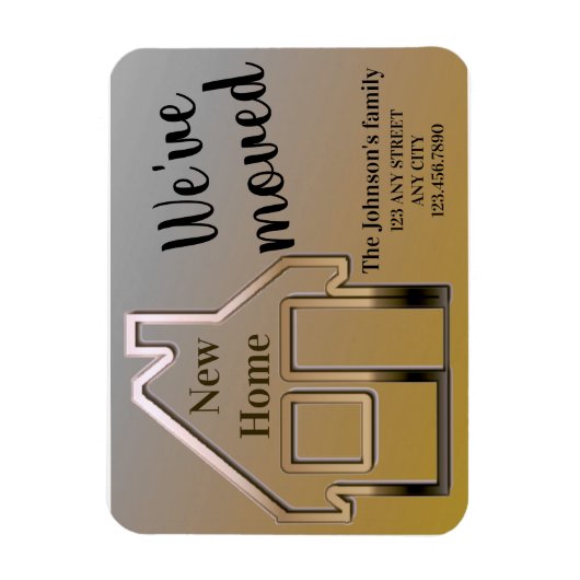 We zijn verhuisd, nieuw thuis, simpele aankondigin magneet (Verticaal)