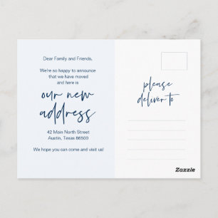 We zijn verhuisd, Nieuwe thuisadres aankondiging Briefkaart