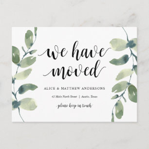 We zijn verhuisd, onze nieuwe thuisadres aankondig briefkaart
