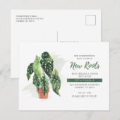 We zijn verhuisd Planten Nieuwe Wortels Botanische Aankondigingskaart (Voorkant / Achterkant)