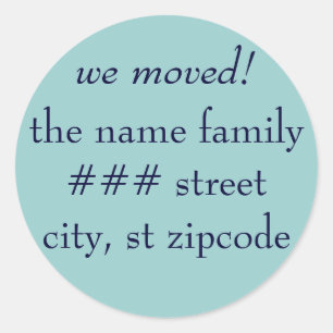 We zijn verhuisd. return address label - personali