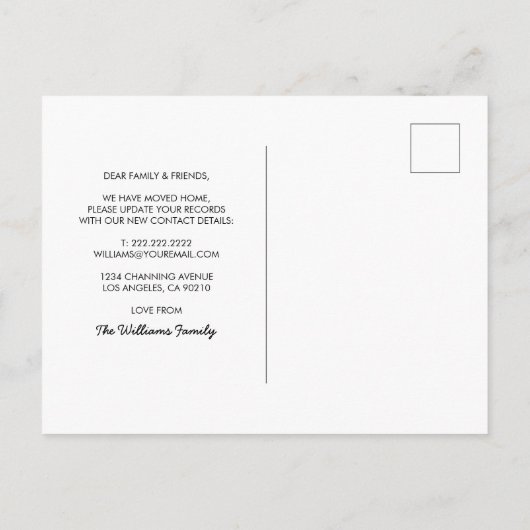 We zijn verhuisd | Strand Ocean New Home Aankondigingskaart (Achterkant)