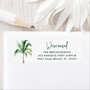 We Zijn Verhuisd Tropische Palmboom Retouradres Etiket