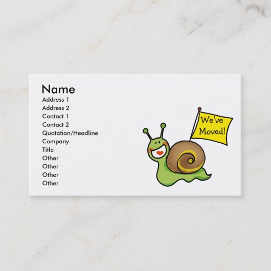 We zijn verhuisd. visitekaartje (Voorkant)